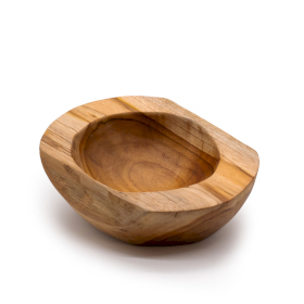 Medium Natural Shape Teakwood Bowl - 20x7cm