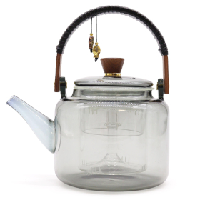 Glass Infuser Teapot - With Steamer System Charcoal  - 1000ml