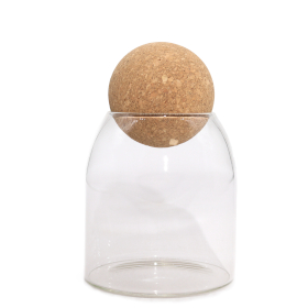 Cottage Cork-Ball Glass Jar - Clear - 10cm