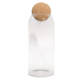 Cottage Cork-Ball Glass Jar - Clear - 15cm