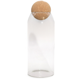 Cottage Cork-Ball Glass Jar - Clear - 25cm