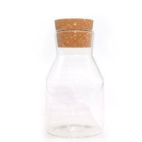 Cottage Cork Glass Jar - Clear - 15cm