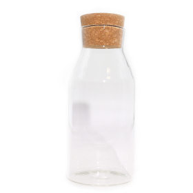 Cottage Cork Glass Jar - Clear - 20cm