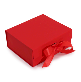 Flat Pack Gift Box - Medium Square (20x18.2x8cm) - Red