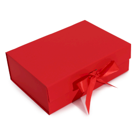 Flat Pack Gift Box - Large  (28.2x20.2x9.2cm) - Red