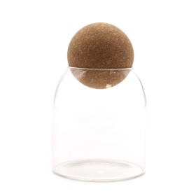 Cottage Cork-Ball Glass Jar - Clear - 10cm