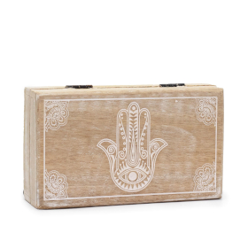 Med Square Box 17x10x4.2cm - Hamsa Whitewash