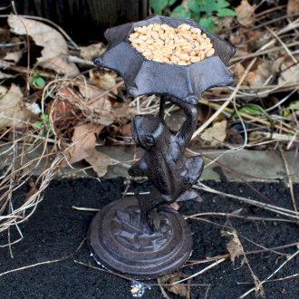 Cast Iron Bird Feeder Frog Natural Ancient Wisdom