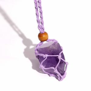 Crystal Gemstone Necklace Cord 45cm/18inch - Purple