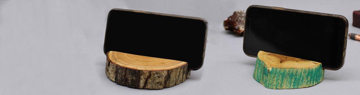 wooden phone stands