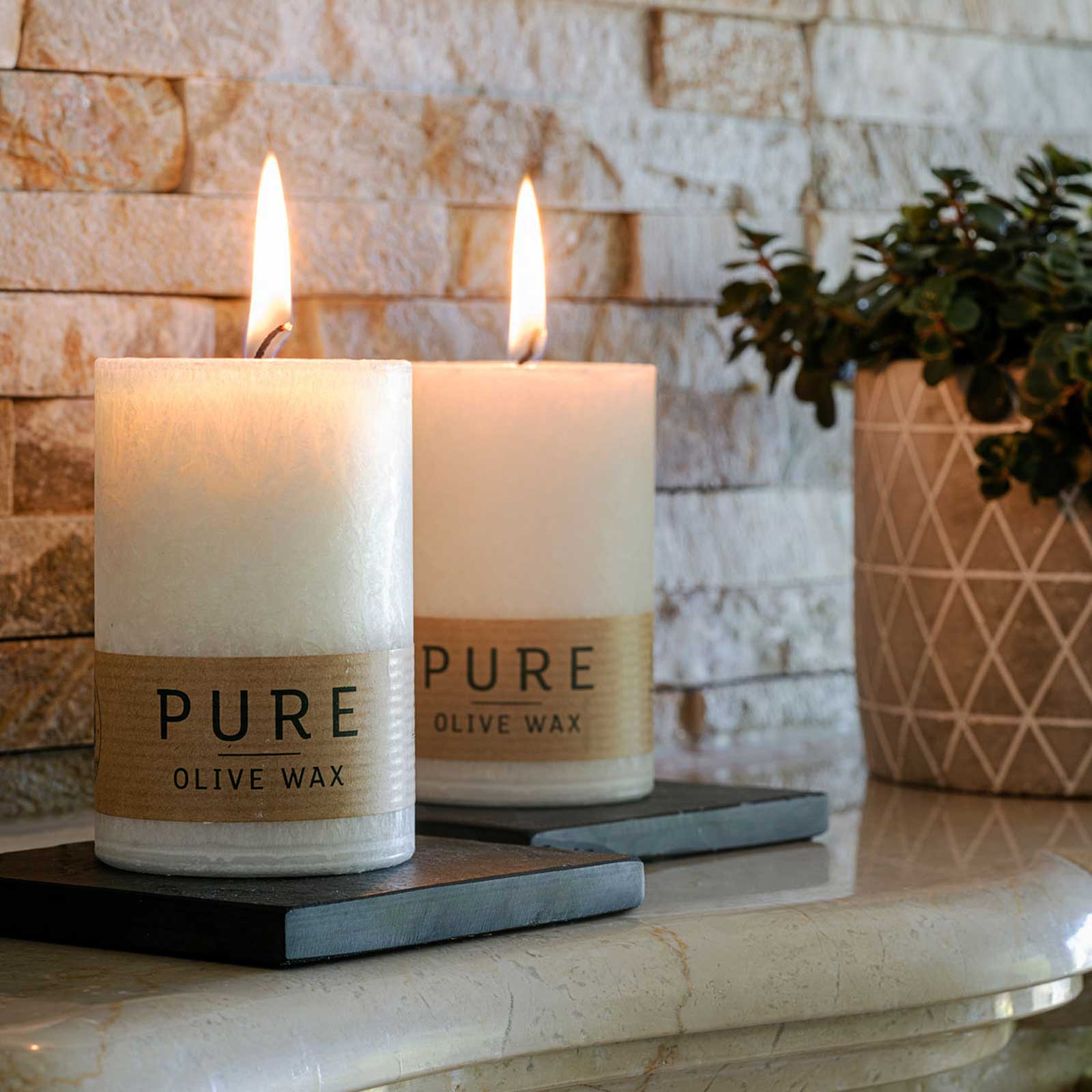 Pure Olive Wax Candles