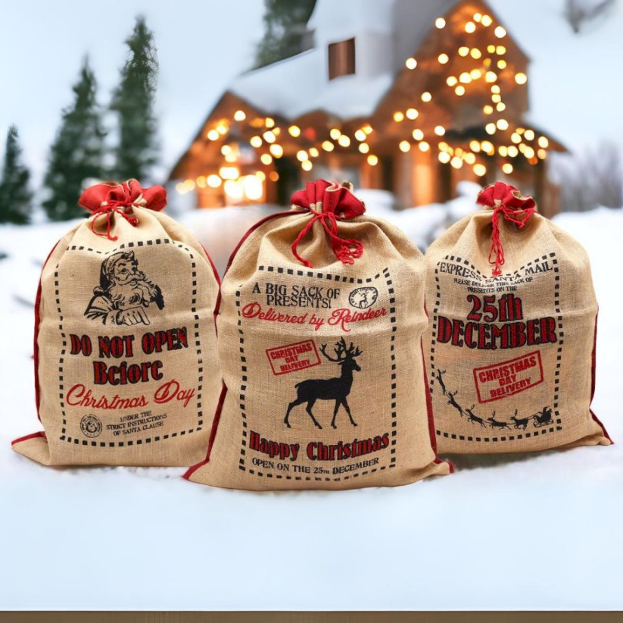 Jute Santa Sacks Wholesale