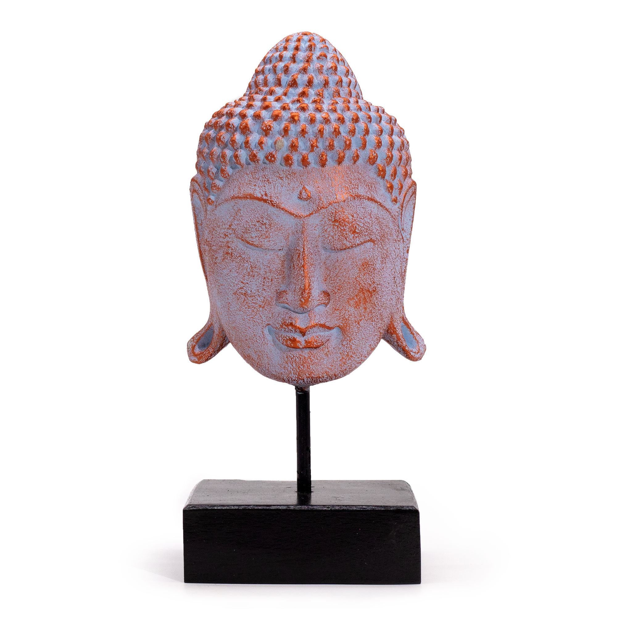 Wholesale Large Serenity Buddha Head on Stand - Blue Copper - Ancient ...