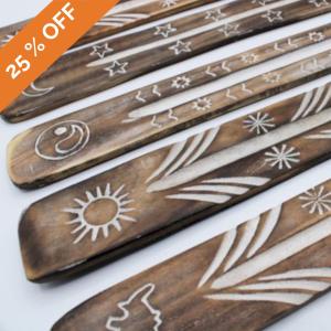 White Washed Incense Holders