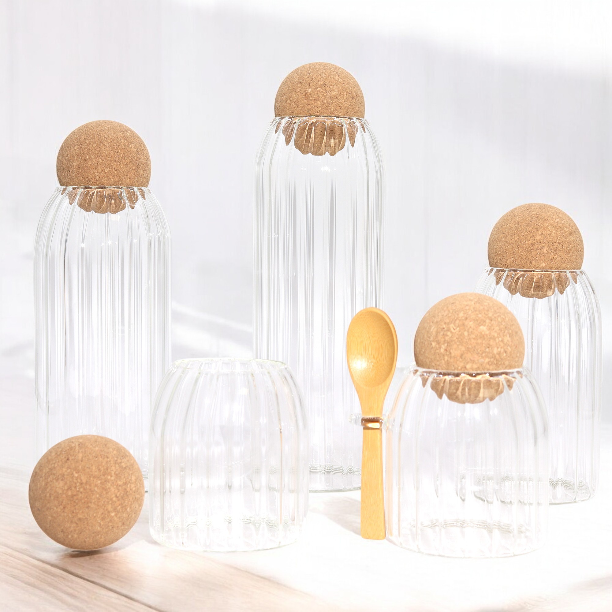 bamboo lid glass jars