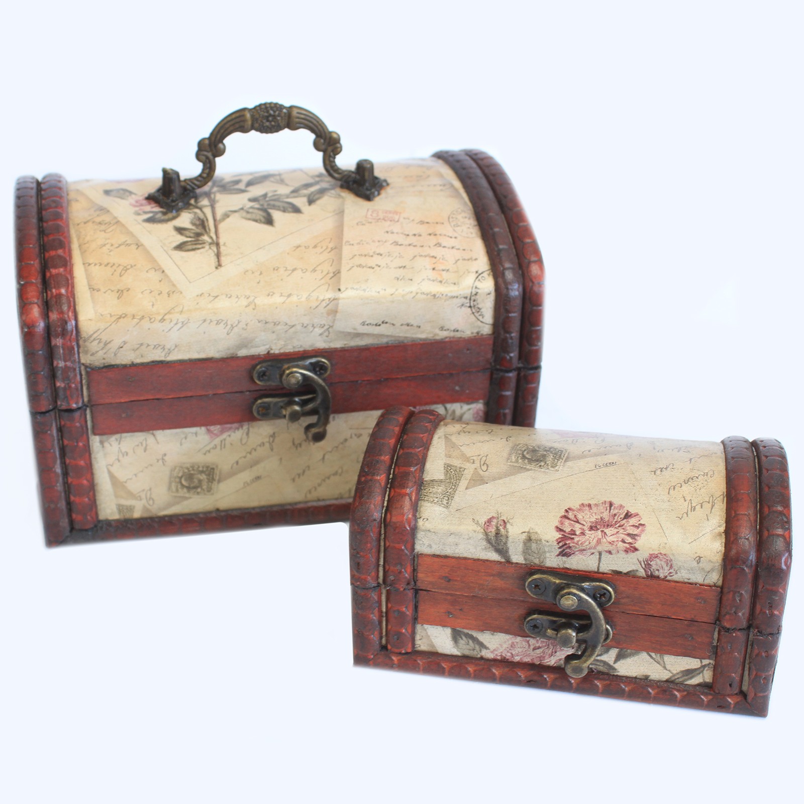 Sets of 2 Colonial Boxes - Rose Design - Ancient Wisdom - Wholesale ...