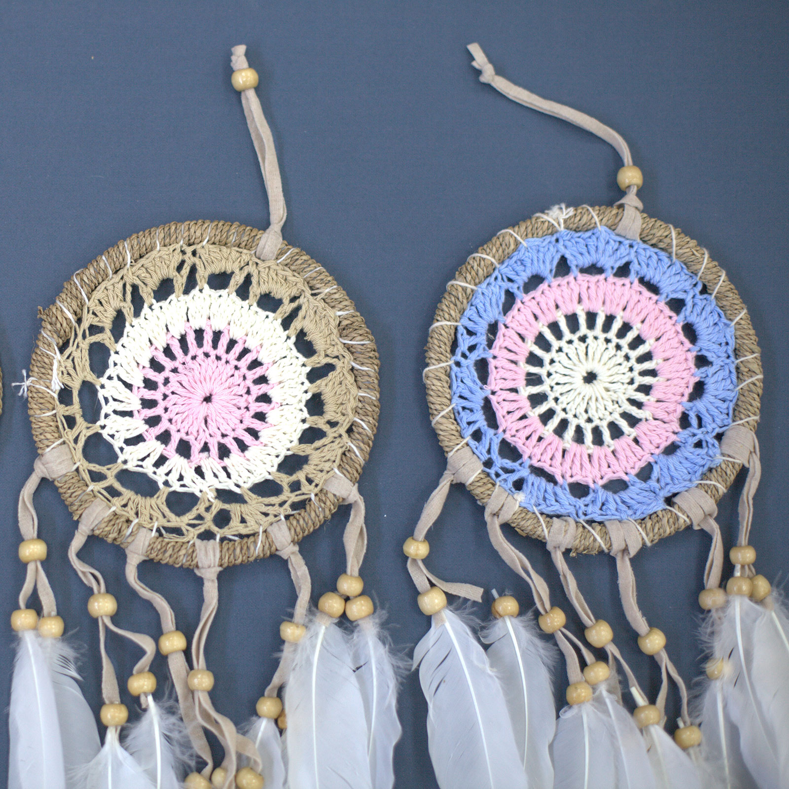The Macrame Corridor Hand Knitted Pastel Color Dream Catcher Price in India  - Buy The Macrame Corridor Hand Knitted Pastel Color Dream Catcher online  at